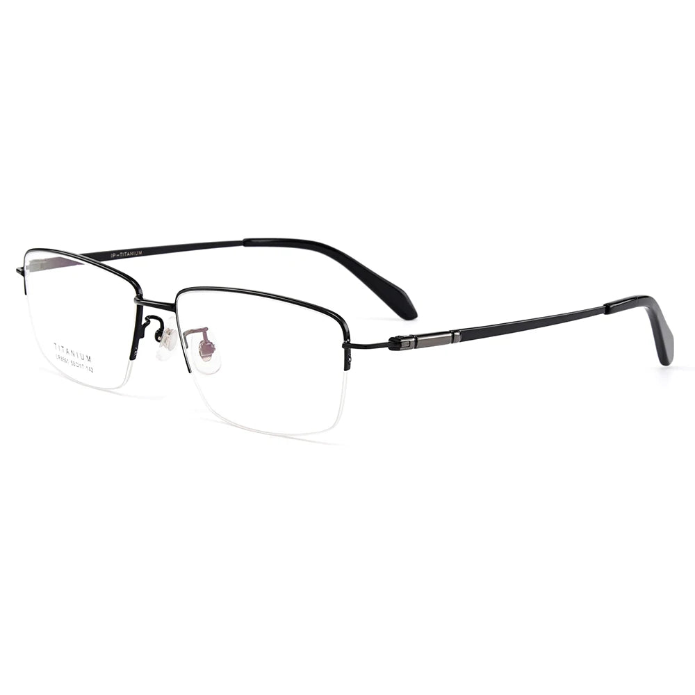 Gmei Unisex Semi Rim Big Square Titanium Eyeglasses 68961