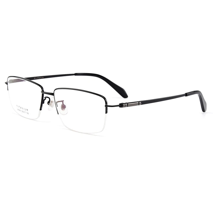 Gmei Unisex Semi Rim Big Square Titanium Eyeglasses 68961
