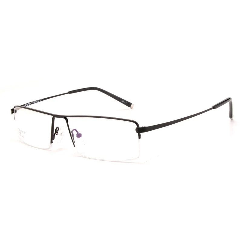 Reven Jate Men's Semi Rim Square Titanium Eyeglasses 68095