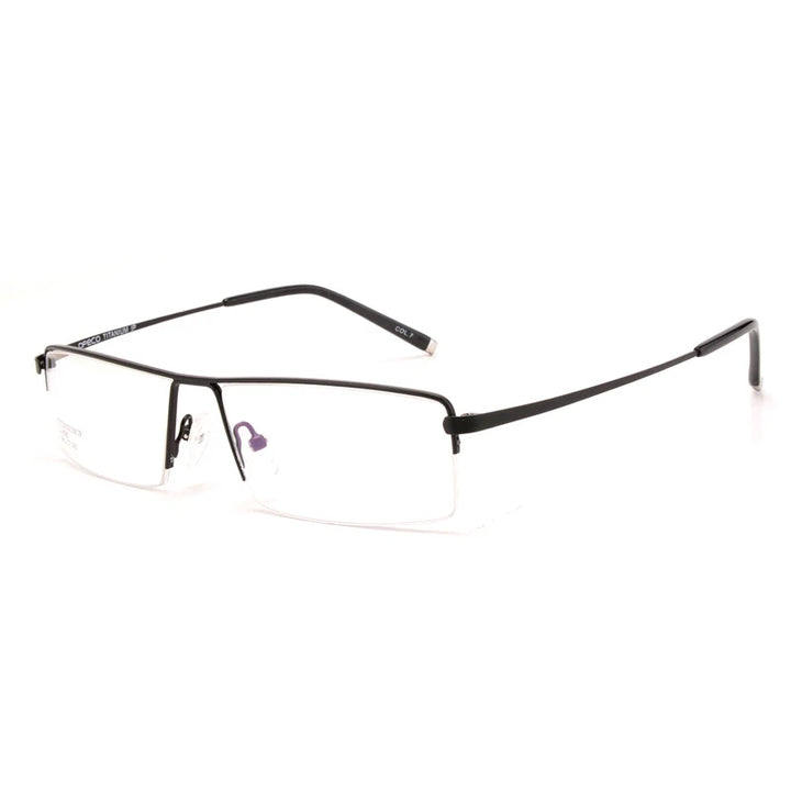 Reven Jate Men's Semi Rim Square Titanium Eyeglasses 68095