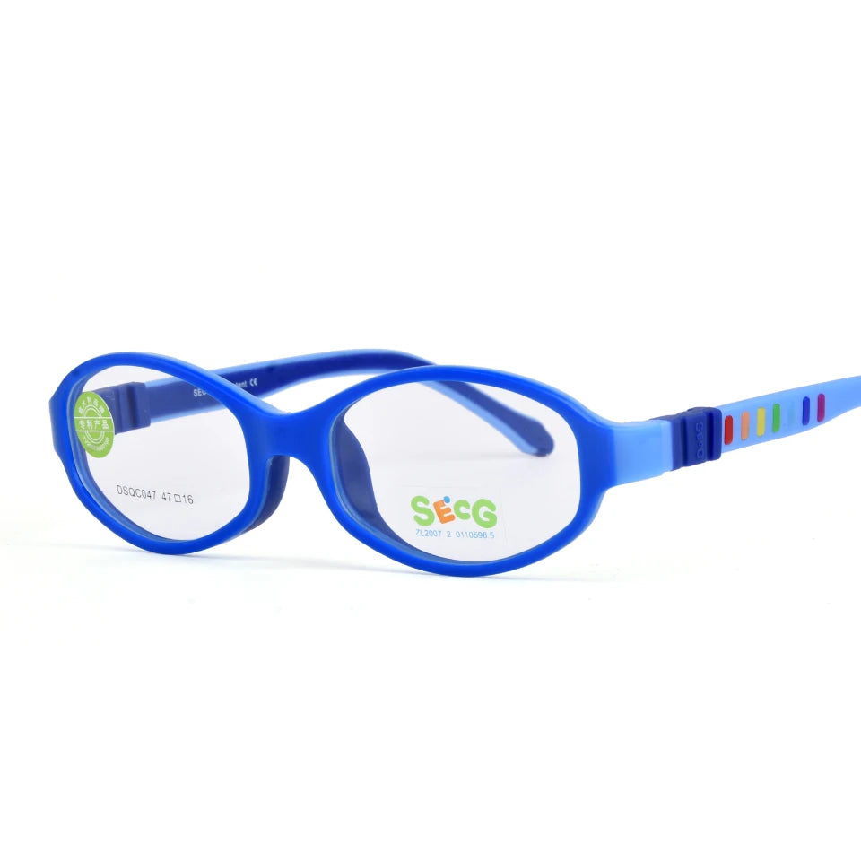 Secg Unisex Children's Full Rim Oval Tr 90 Silicone Eyeglasses 3047 Full Rim Secg C80