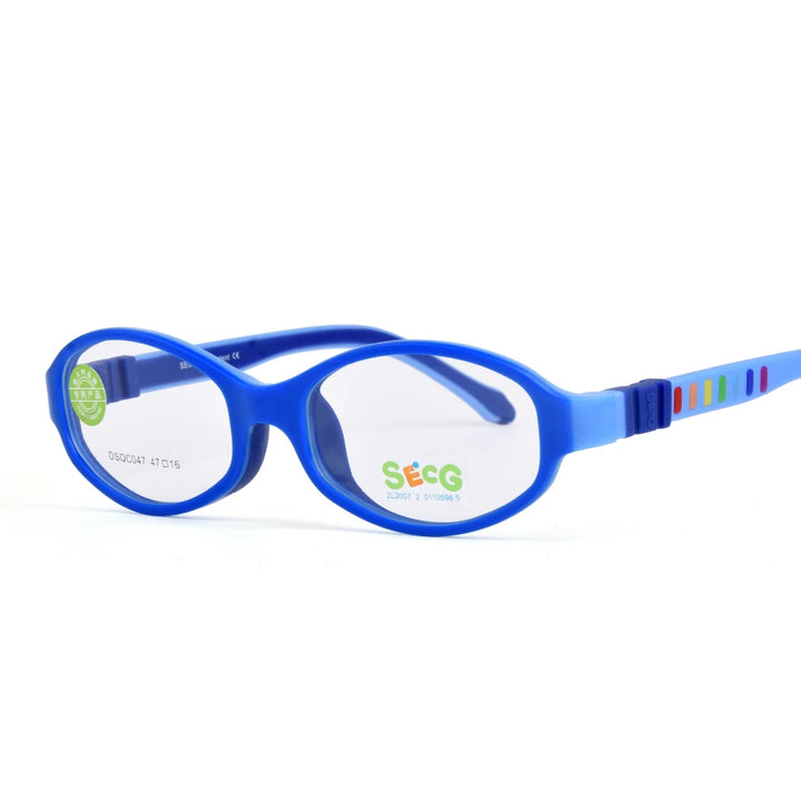 Secg Unisex Children's Full Rim Oval Tr 90 Silicone Eyeglasses 3047 Full Rim Secg C80