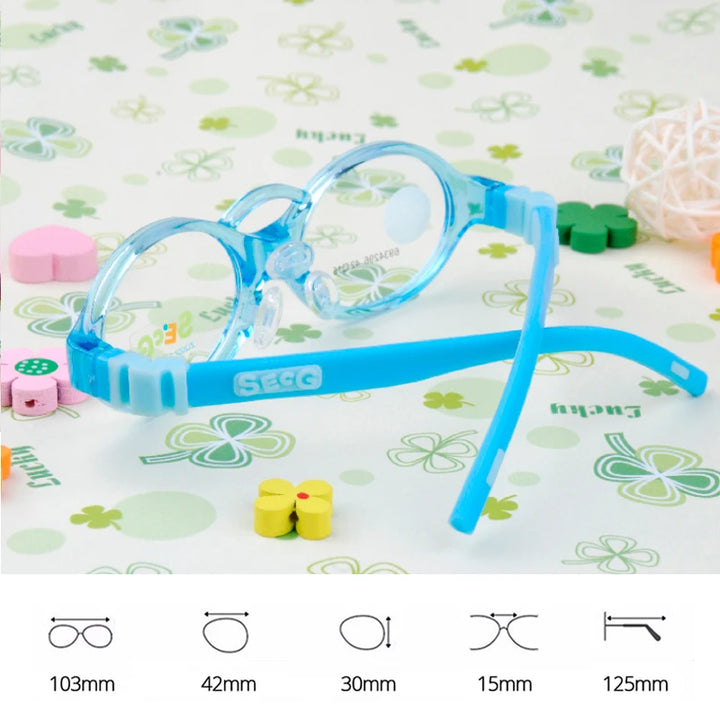 Secg Unisex Children's Full Rim Oval Tr 90 Silicone Eyeglasses 6934296 Full Rim Secg