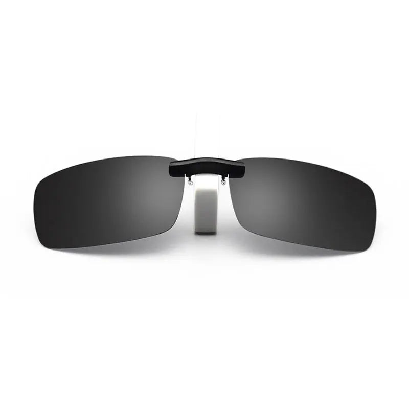 Hotochki Unisex Rimless Rectangle Plastic Alloy Polarized Clip On Sunglasses Clip On Sunglasses Hotochki Black  