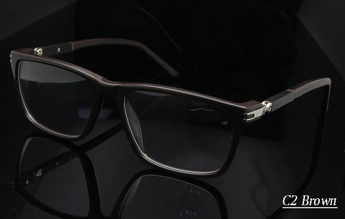 Esnbie Unisex Full Rim Square Acetate Wood Glass Eyeglasses 6350 Full Rim Esnbie glass frame brownc2