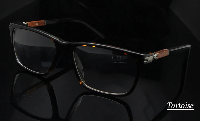 Esnbie Unisex Full Rim Square Acetate Wood Glass Eyeglasses 6350 Full Rim Esnbie glass frame tortoise