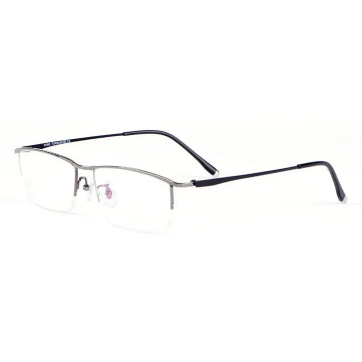 Reven Jate Unisex Semi Rim Square Titanium Eyeglasses 85148