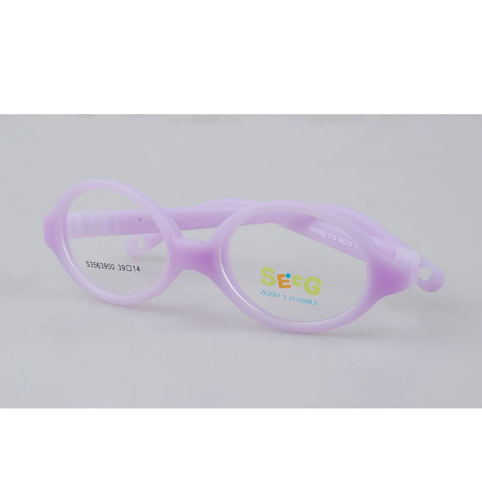 Secg Unisex Children's Full Rim Round Tr 90 Silicone Eyeglasses 3563 Full Rim Secg C15