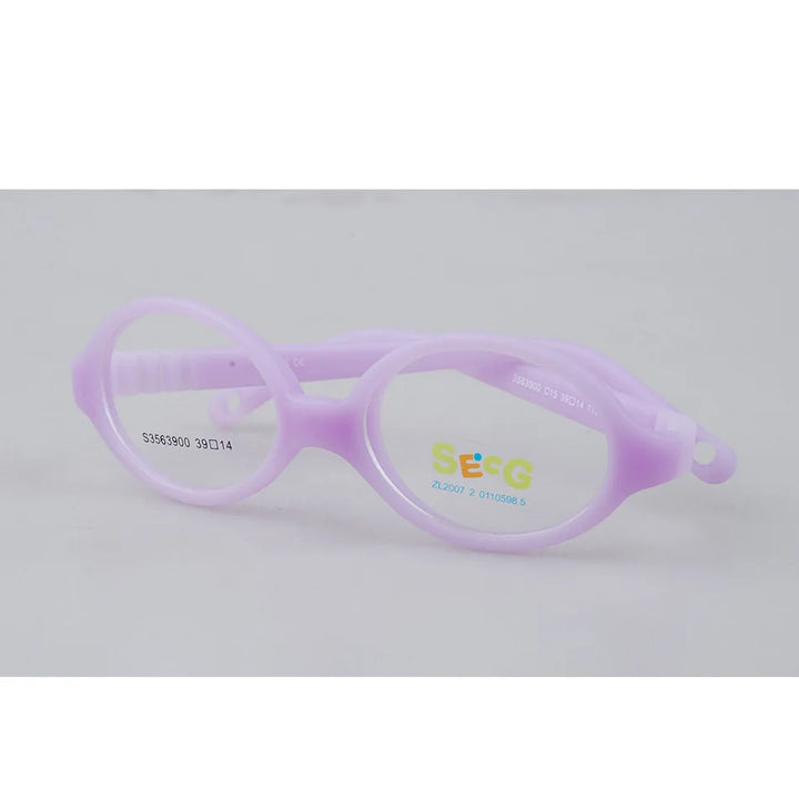 Secg Unisex Children's Full Rim Round Tr 90 Silicone Eyeglasses 3563 Full Rim Secg C15