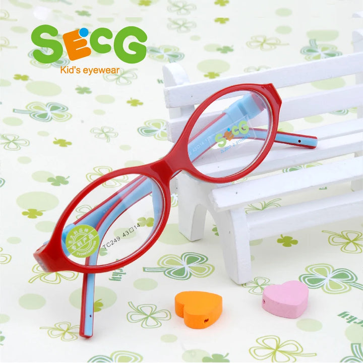 Secg Unisex Children's Ful Rim Oval Tr 90 Silicone Eyeglasses 3249 Full Rim Secg