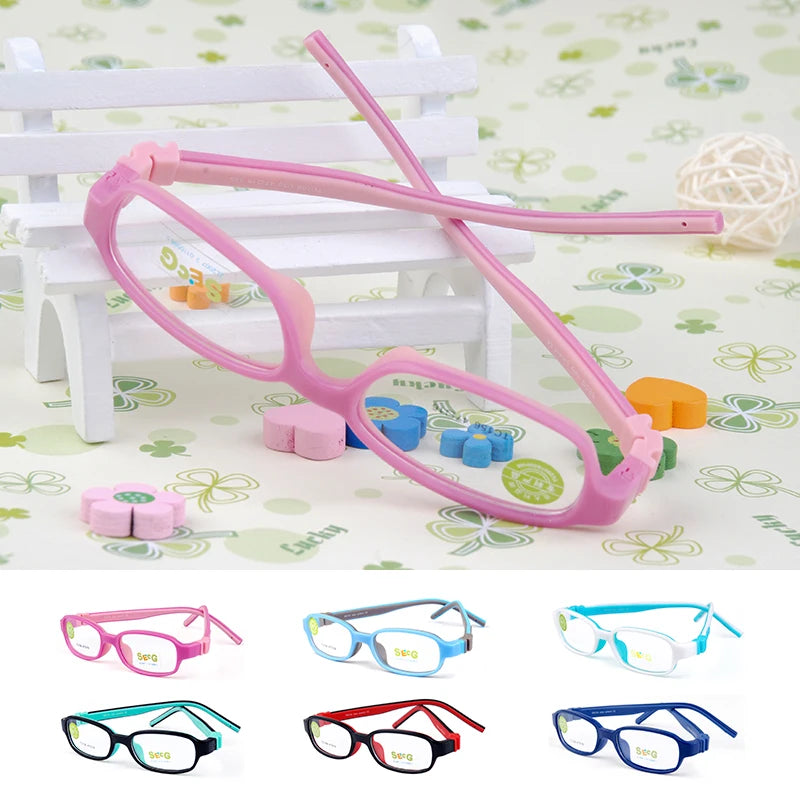 Secg Unisex Children's Full Rim Square Tr 90 Silicone Eyeglasses 20156 Full Rim Secg