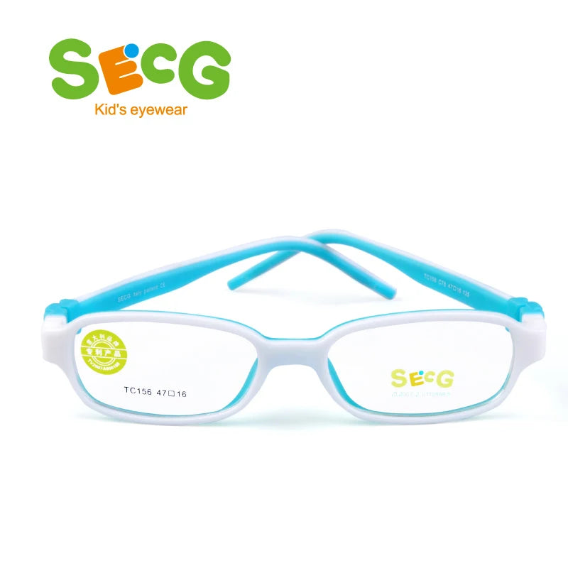 Secg Unisex Children's Full Rim Square Tr 90 Silicone Eyeglasses 20156 Full Rim Secg C78