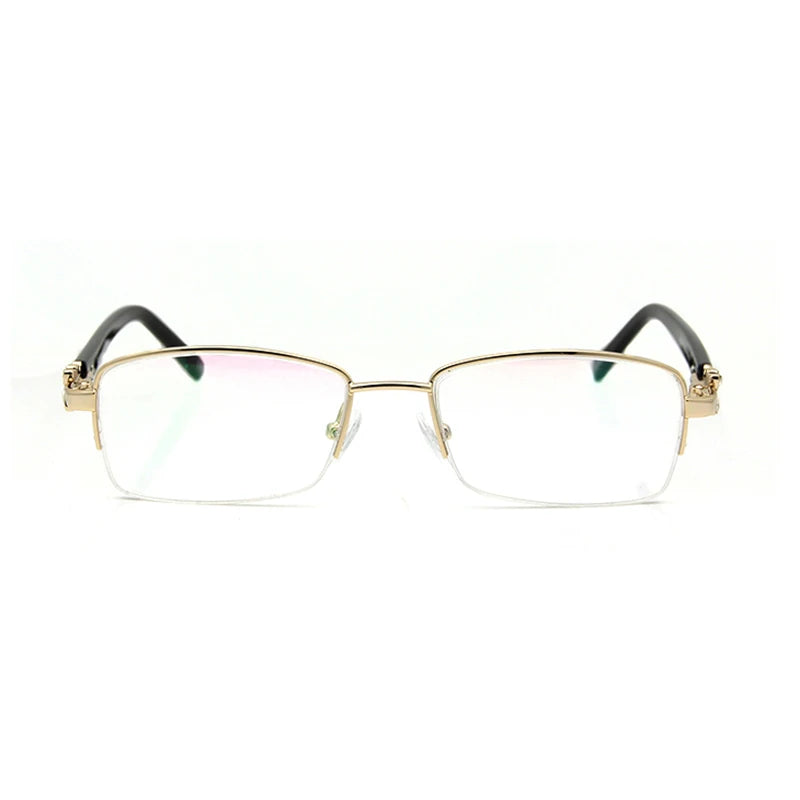 Esnbie Women's Semi Rim Square Stainless Steel Acetate Eyeglasses 3517 Semi Rim Esnbie