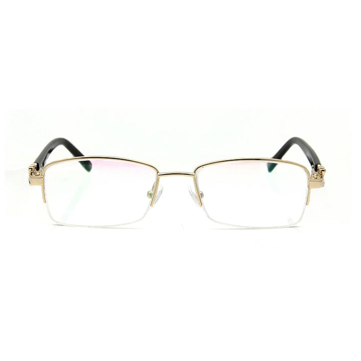 Esnbie Women's Semi Rim Square Stainless Steel Acetate Eyeglasses 3517 Semi Rim Esnbie