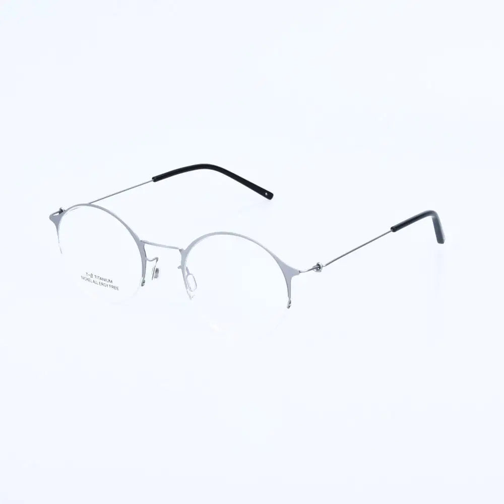 Aimee Unisex Semi Rim Round Alloy Eyeglasses 1850 Semi Rim Aimee Silver color