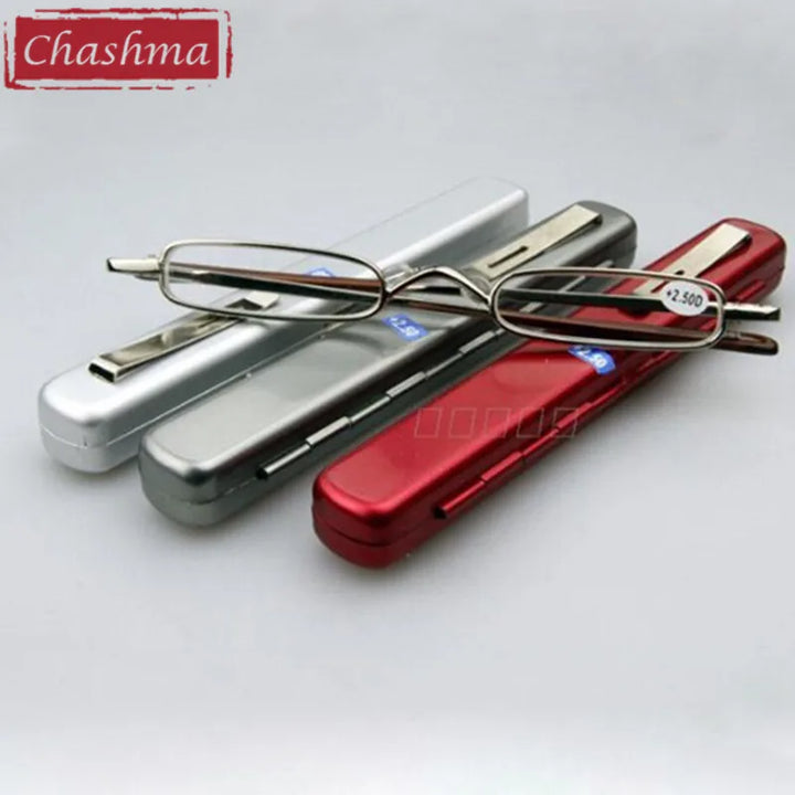 Chashma Ottica Unisex Full Rim Slim Small Rectangle Alloy Reading Glasses 0390 Reading Glasses Chashma Ottica