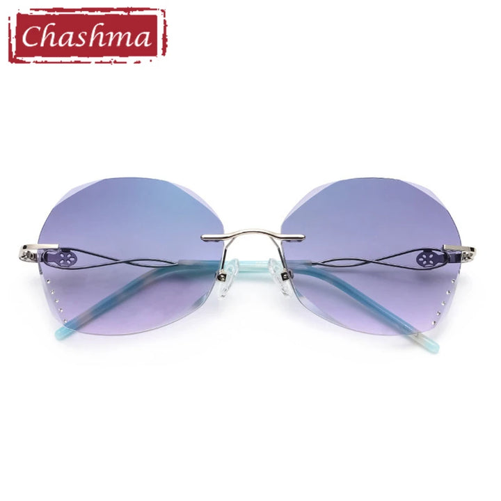 Chashma Women Rimless Round Gradient Colored Titanium Eyeglasses 2378 Rimless Chashma
