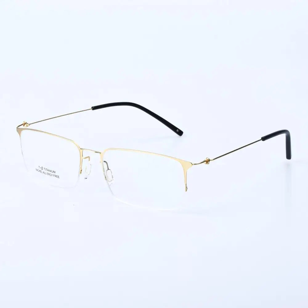 Aimee Men's Semi Rim Square Titanium Eyeglasses 1655 Semi Rim Aimee Golden color