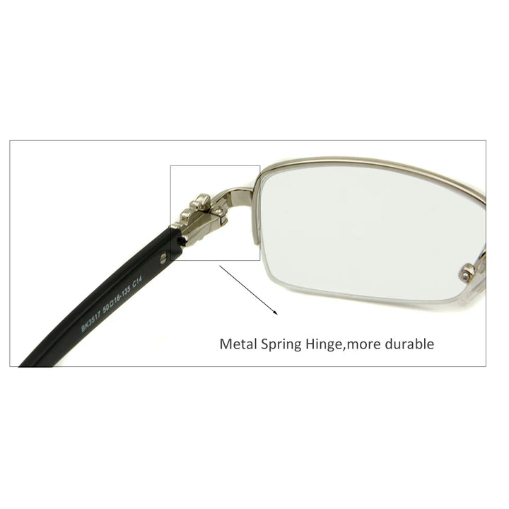 Esnbie Women's Semi Rim Square Stainless Steel Acetate Eyeglasses 3517 Semi Rim Esnbie