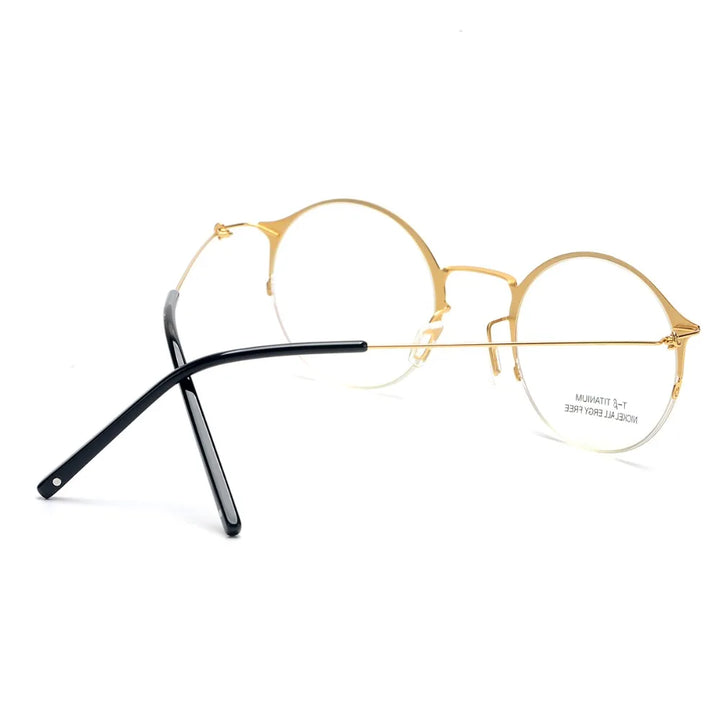 Aimee Unisex Semi Rim Round Alloy Eyeglasses 1850 Semi Rim Aimee