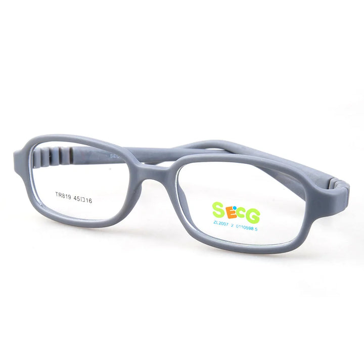 Secg Unisex Children's Full Rim Square Tr 90 Titanium Eyeglasses 18819 Full Rim Secg C18