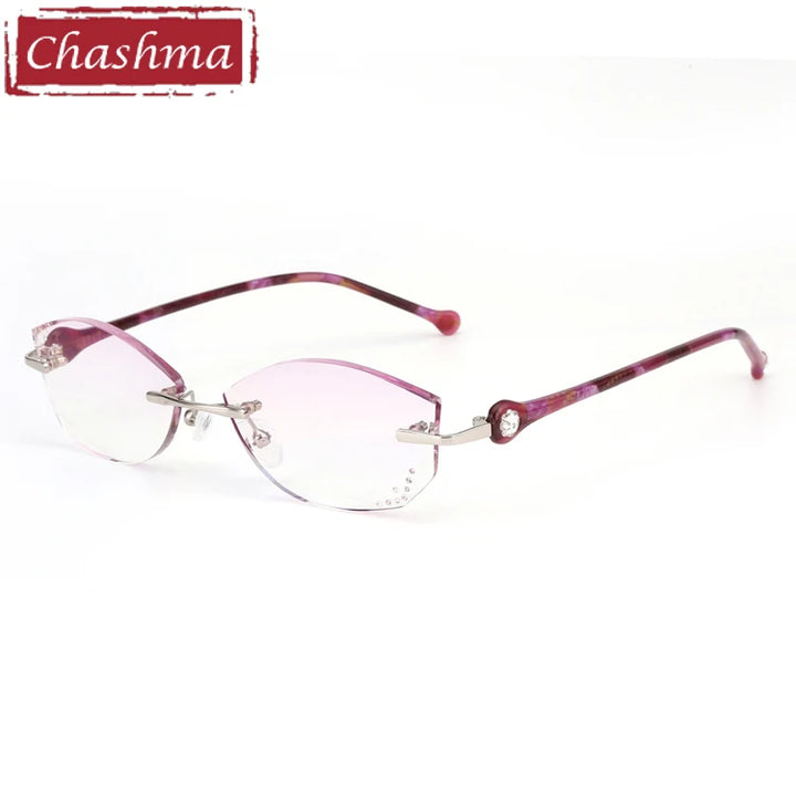 Chashma Women's Rimless Oval Rectangle Titanium Eyeglasses 77007