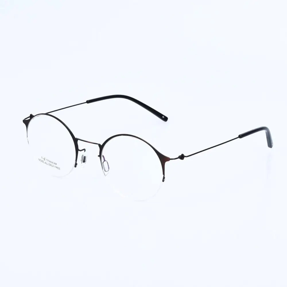 Aimee Unisex Semi Rim Round Alloy Eyeglasses 1850 Semi Rim Aimee Bronze color