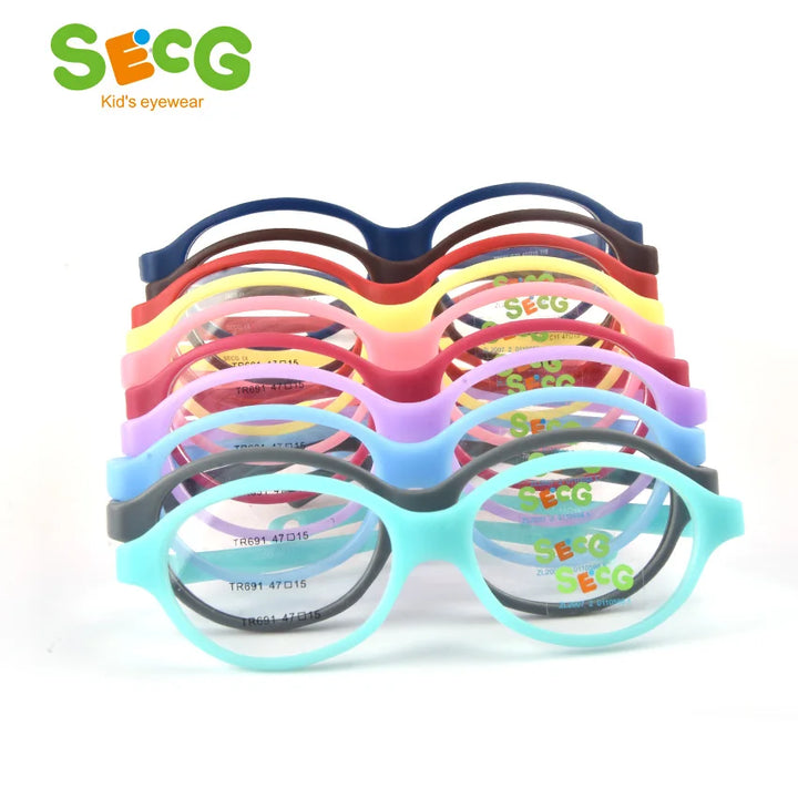 Secg Unisex Children's Full Rim Oval Tr 90 Rubber Eyeglasses 18691 Full Rim Secg