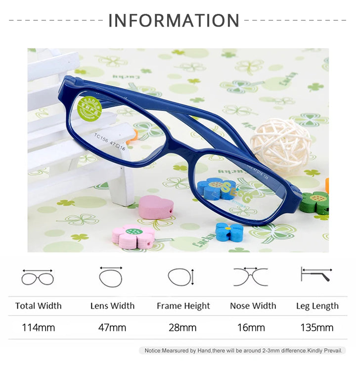 Secg Unisex Children's Full Rim Square Tr 90 Silicone Eyeglasses 20156 Full Rim Secg