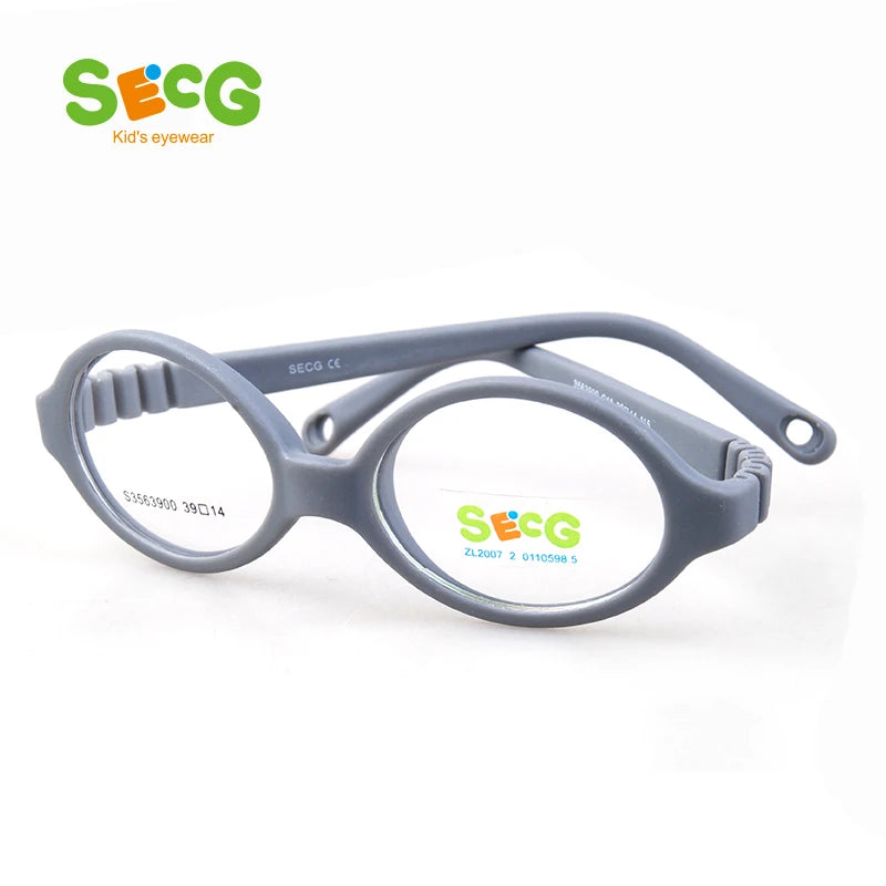 Secg Unisex Children's Full Rim Round Tr 90 Silicone Eyeglasses 3563 Full Rim Secg