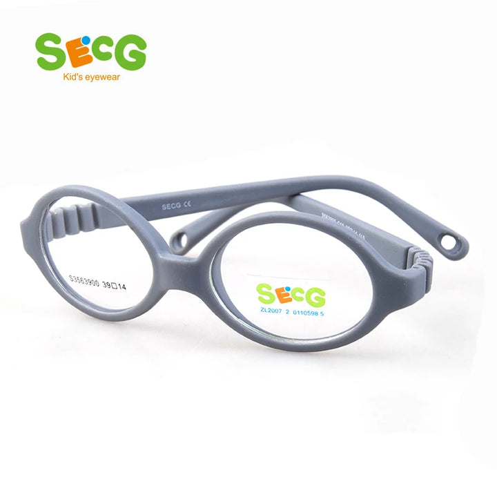 Secg Unisex Children's Full Rim Round Tr 90 Silicone Eyeglasses 3563 Full Rim Secg