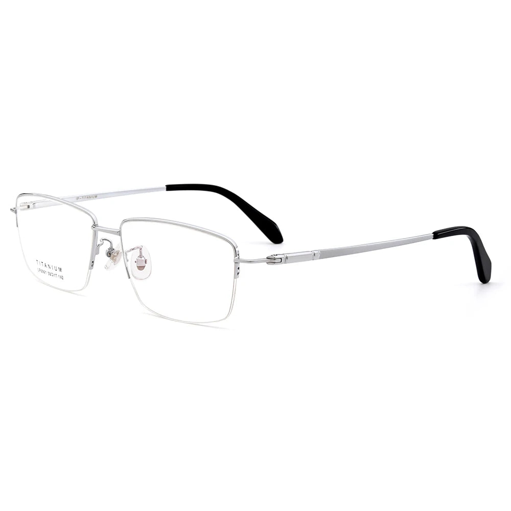 Gmei Unisex Semi Rim Big Square Titanium Eyeglasses 68961