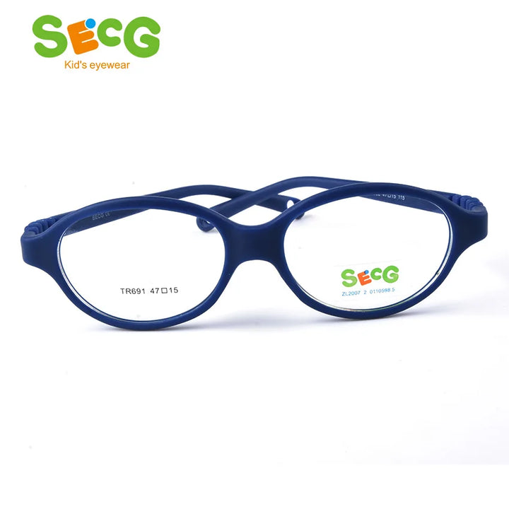 Secg Unisex Children's Full Rim Oval Tr 90 Rubber Eyeglasses 18691 Full Rim Secg