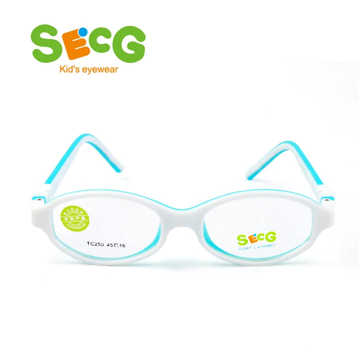 Secg Unisex Children's Full Rim Oval Tr 90 Silicone Eyeglasses 3250 Full Rim Secg C78