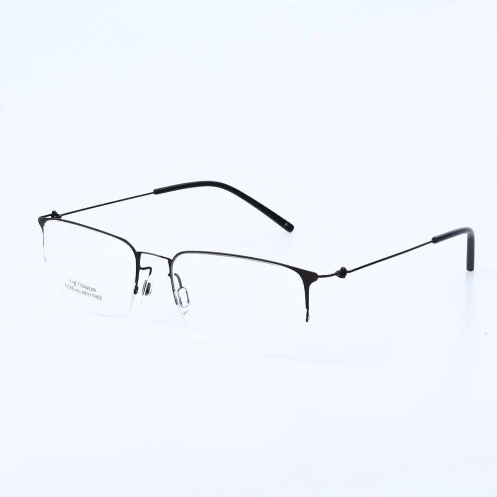 Aimee Men's Semi Rim Square Titanium Eyeglasses 1655 Semi Rim Aimee Bronze color