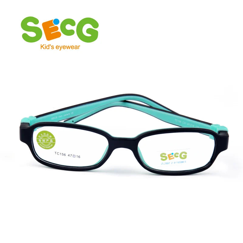 Secg Unisex Children's Full Rim Square Tr 90 Silicone Eyeglasses 20156 Full Rim Secg C31