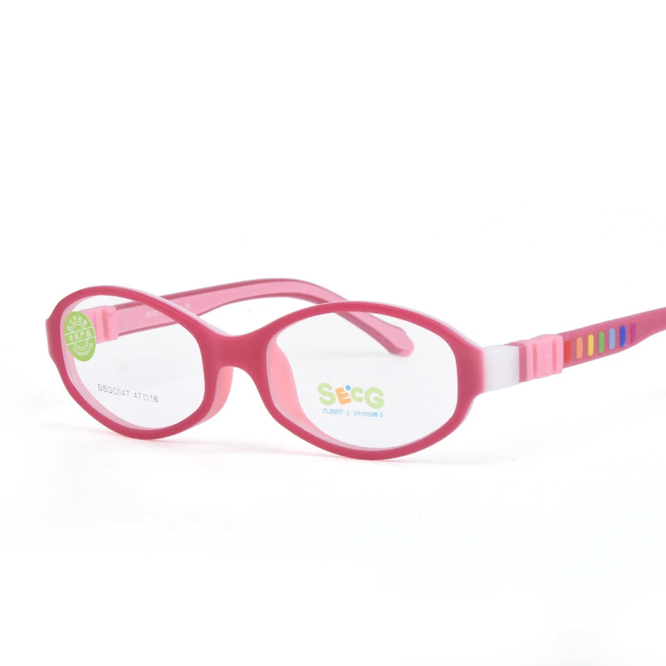 Secg Unisex Children's Full Rim Oval Tr 90 Silicone Eyeglasses 3047 Full Rim Secg C33-