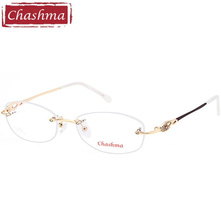Chashma Women's Rimless Oval Square Titanium Eyeglasses 53089