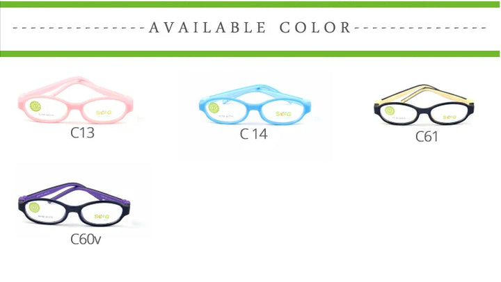 Secg Unisex Children's Full Rim Oval Silicone Tr 90 Eyeglasses 3155 Full Rim Secg