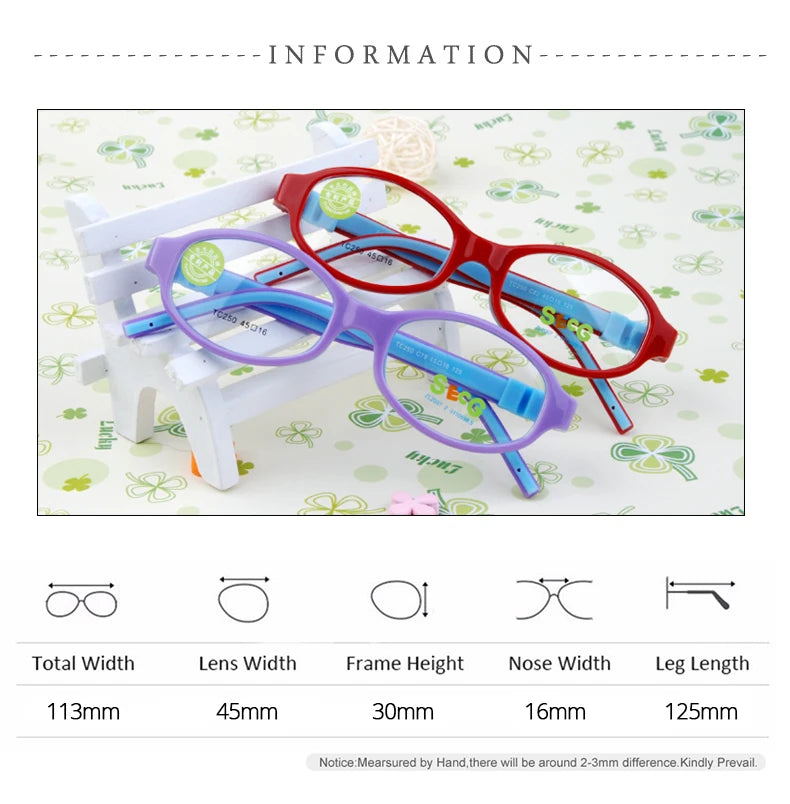 Secg Unisex Children's Full Rim Oval Tr 90 Silicone Eyeglasses 3250 Full Rim Secg