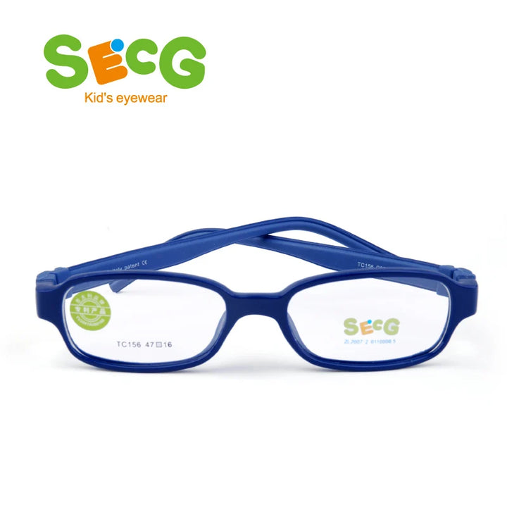 Secg Unisex Children's Full Rim Square Tr 90 Silicone Eyeglasses 20156 Full Rim Secg C22