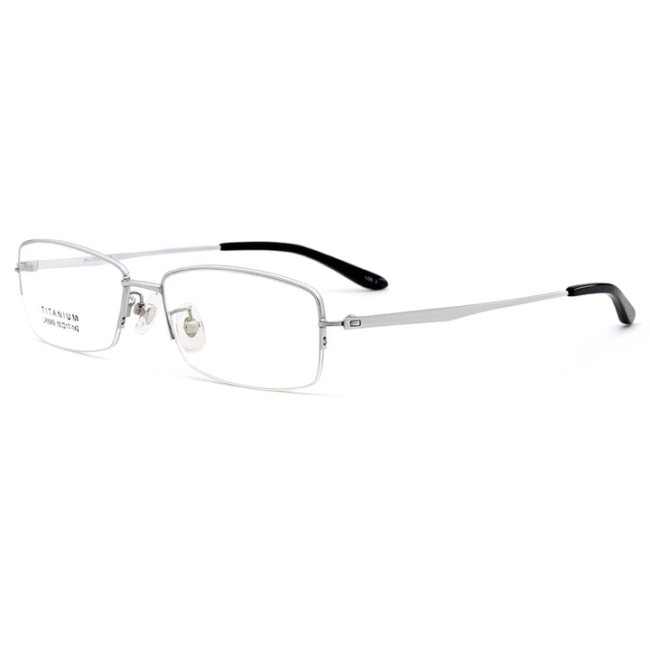 Gmei Men's Semi Rim Square Titanium Eyeglasses 68969