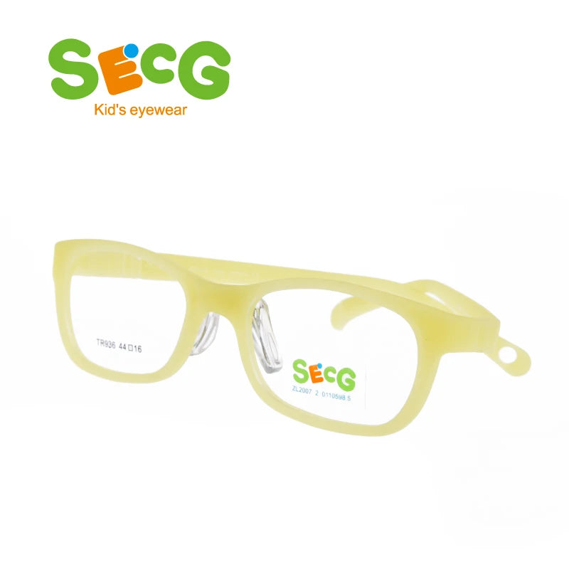 Secg Unisex Children's Full Rim Square Tr 90 Silicone Eyeglasses 18936 Full Rim Secg C11