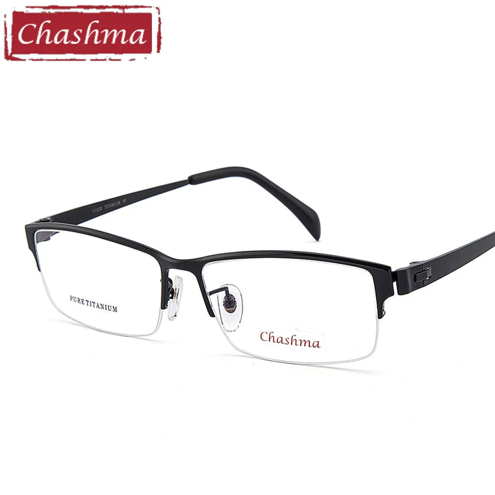 Chashma Ottica Men's Semi Rim Square Titanium Eyeglasses 418179
