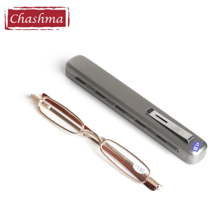 Chashma Ottica Unisex Full Rim Slim Small Rectangle Alloy Reading Glasses 0390 Reading Glasses Chashma Ottica