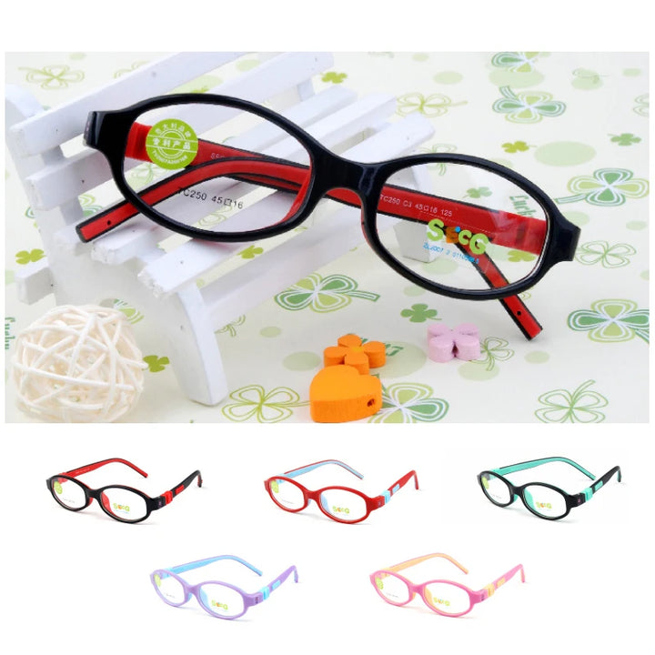 Secg Unisex Children's Full Rim Oval Tr 90 Silicone Eyeglasses 3250 Full Rim Secg