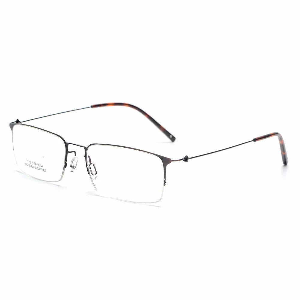 Aimee Men's Semi Rim Square Titanium Eyeglasses 1655 Semi Rim Aimee