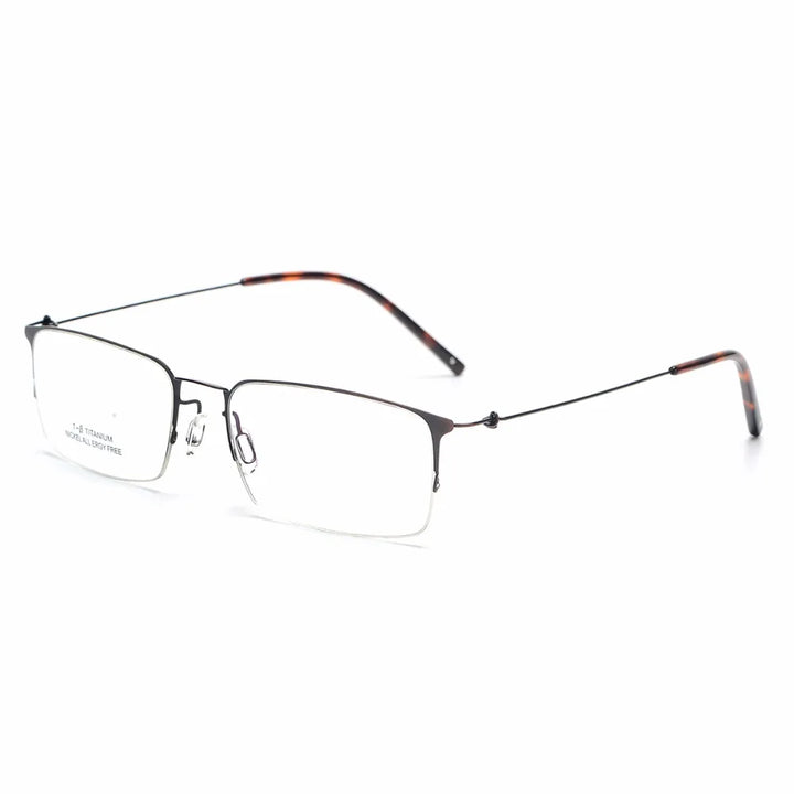 Aimee Men's Semi Rim Square Titanium Eyeglasses 1655 Semi Rim Aimee