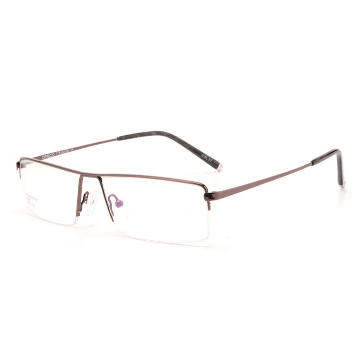 Reven Jate Men's Semi Rim Square Titanium Eyeglasses 68095