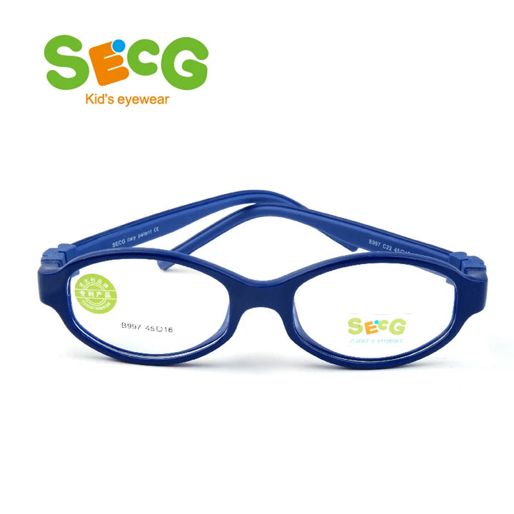 Secg Unisex Children's Full Rim Oval Tr 90 Silicone Eyeglasses 2997 Full Rim Secg C22